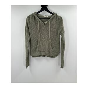 ROXY Green Light Weight Knit Pull Over Hoodie Size Large